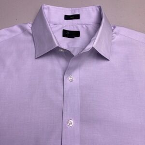 J Crew Ludlow Dress Shirt 15 33 Mens Slim Fit Light Gray Purple EUC